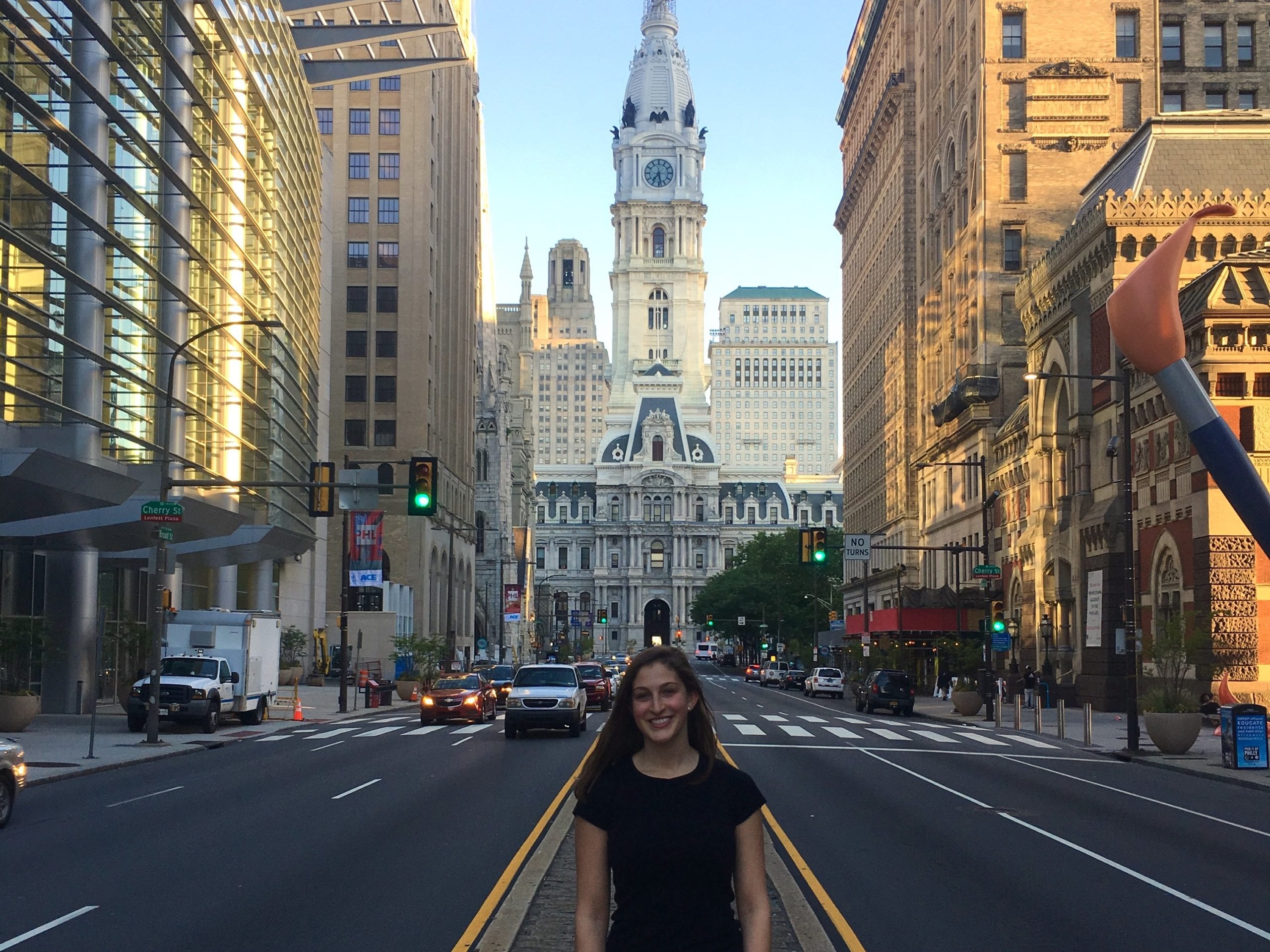 Julia Fortier ‘18 in Downtown Philadelphia during her summer internship at the Philadelphia Women’s Center, Philadelphia PA